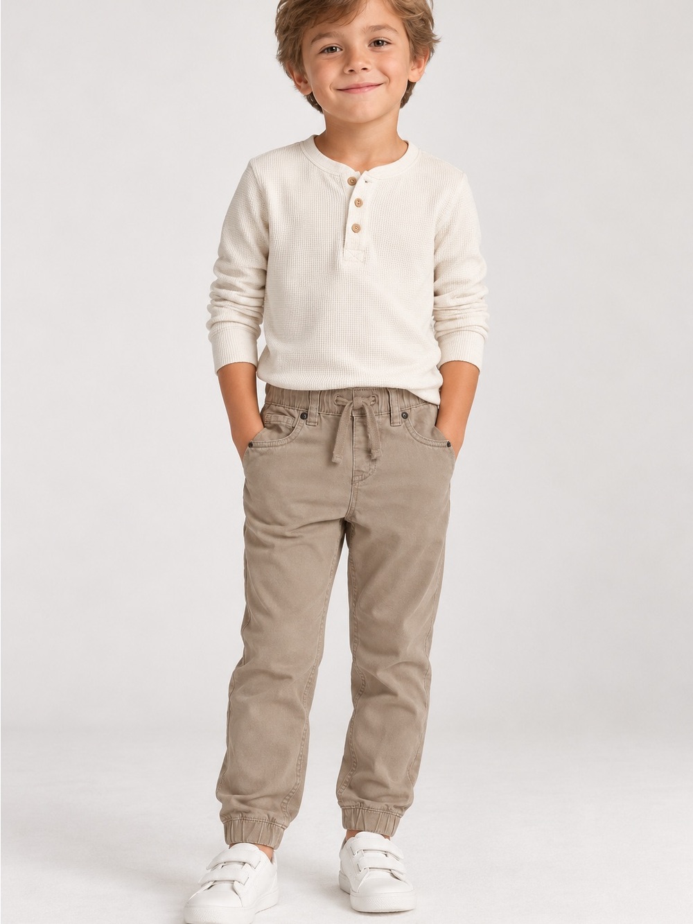 Levi’s Boys Khaki Jogger Pants Size 6 Regular Pull On Casual Stretch